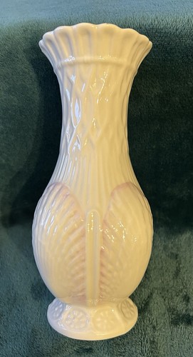 Belleek pink shell vase fine - belleek,