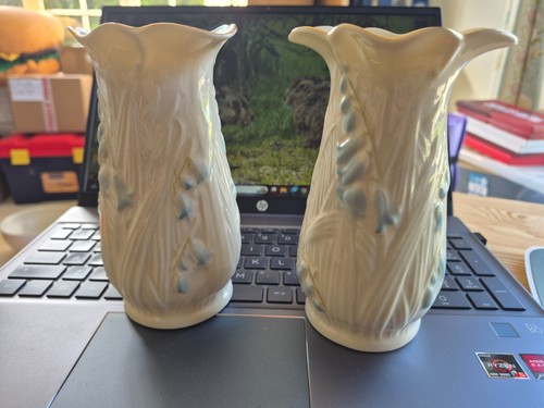 Pair belleek pottery - belleek,