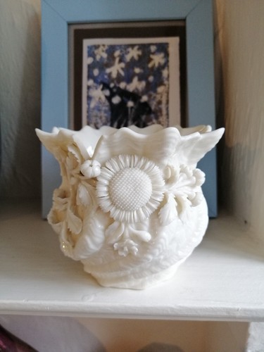 Belleek china vase encrusted - china,