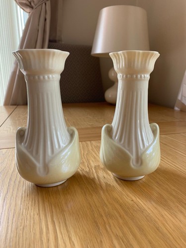 Pair belleek vases - of,
