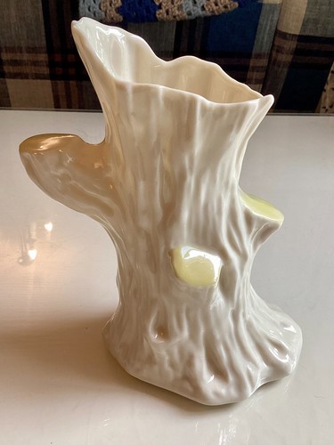 Belleek tree trunk - belleek, vase