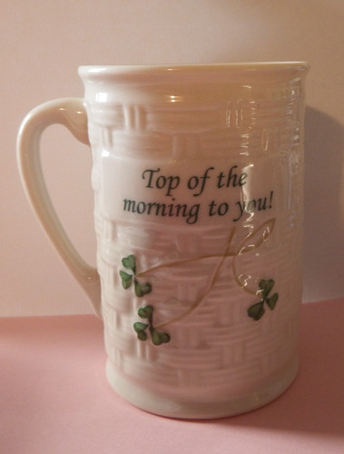 Belleek china mug basket - belleek,