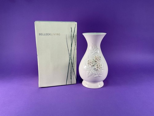 Belleek living rose vase - living,
