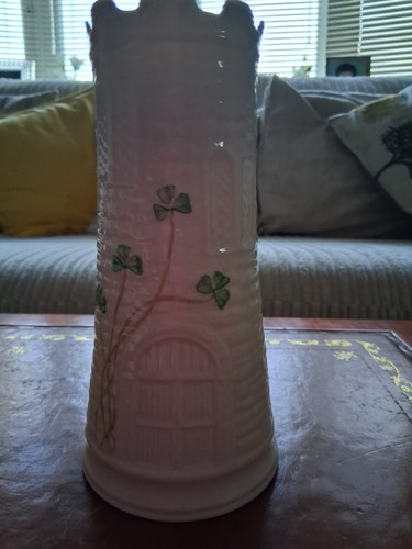 Belleek porcelain castle vase - porcelain,