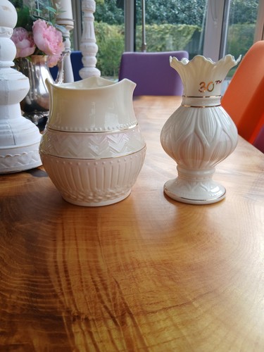 Belleek vase pink - ,