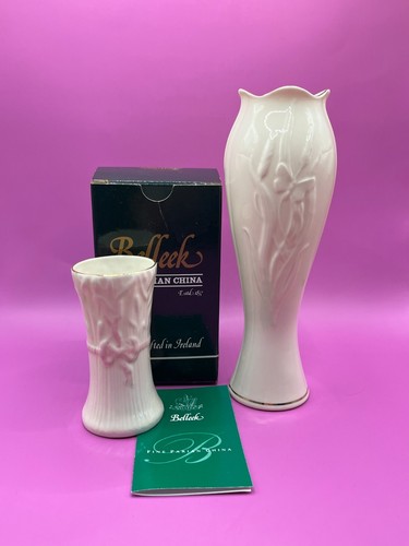 Two belleek ireland - belleek, vases.